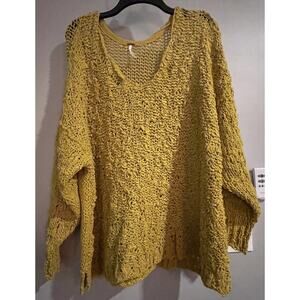 Free People Sweater Sunday Shore Knit Cotton Blend‎ Womens Medium